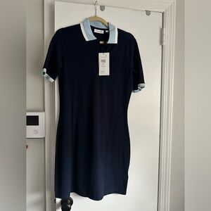 Lacoste women’s short sleeve slim fit ribbed cotton polo dress